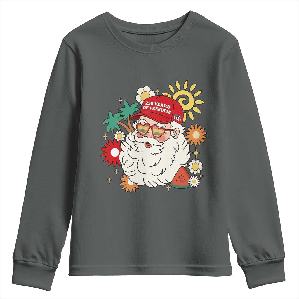 USA 250th Anniversary Santa Christmas In July Youth Sweatshirt