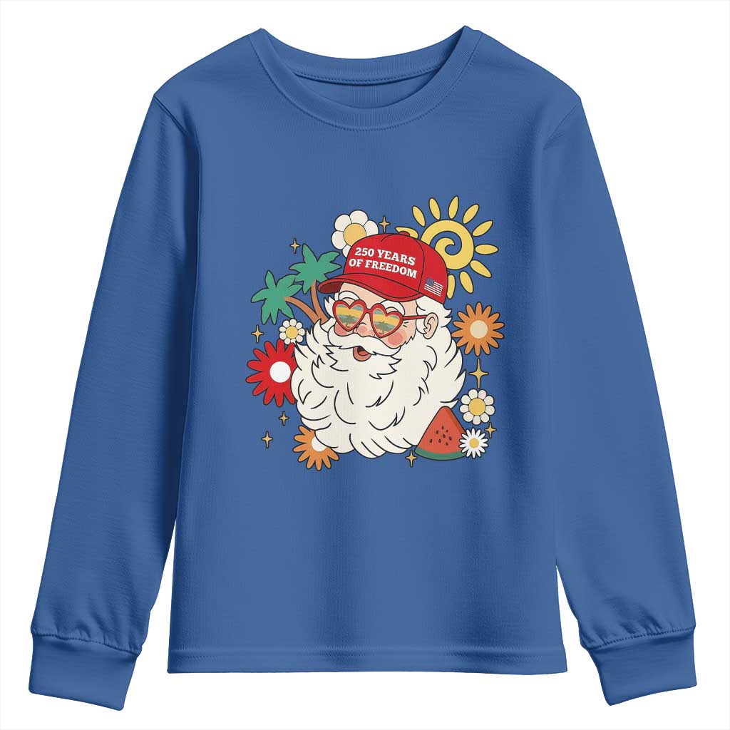 USA 250th Anniversary Santa Christmas In July Youth Sweatshirt