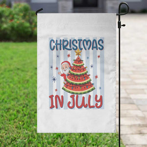 Funny Santa Christmas in July Garden Flag Melon Christmas Tree Summer