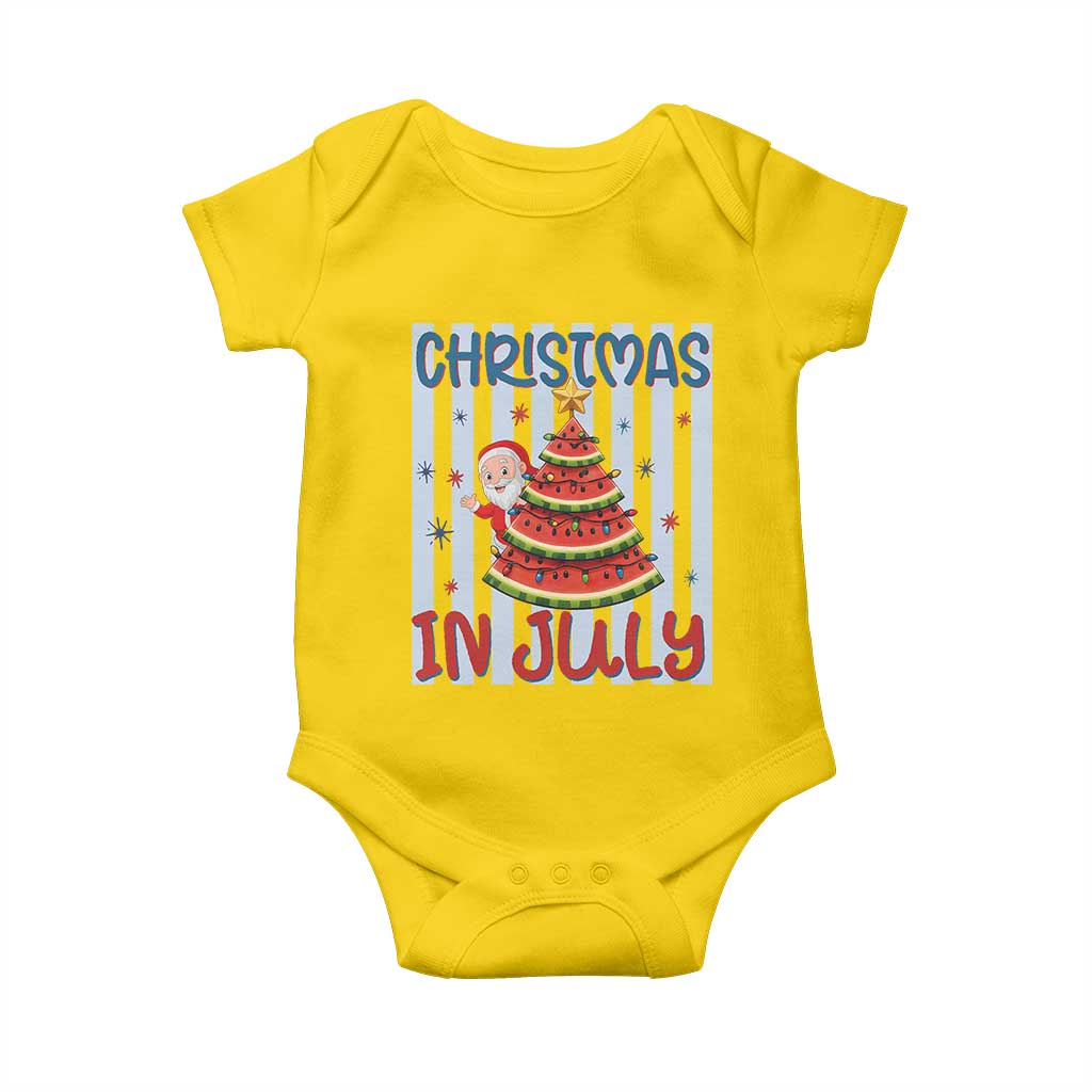 Funny Santa Christmas in July Baby Onesie Melon Christmas Tree Summer