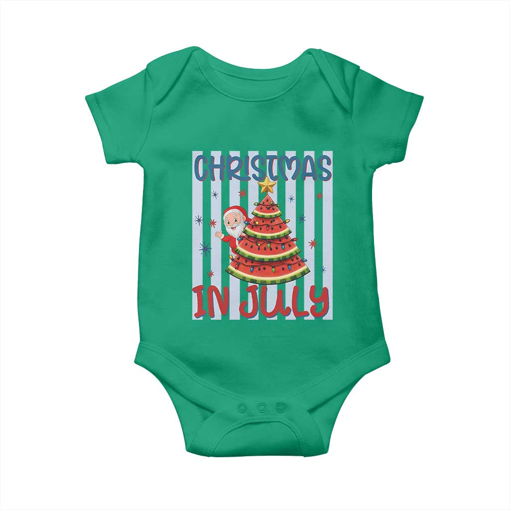 Funny Santa Christmas in July Baby Onesie Melon Christmas Tree Summer