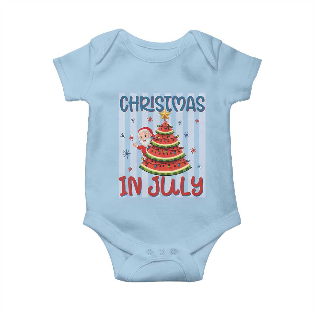Funny Santa Christmas in July Baby Onesie Melon Christmas Tree Summer