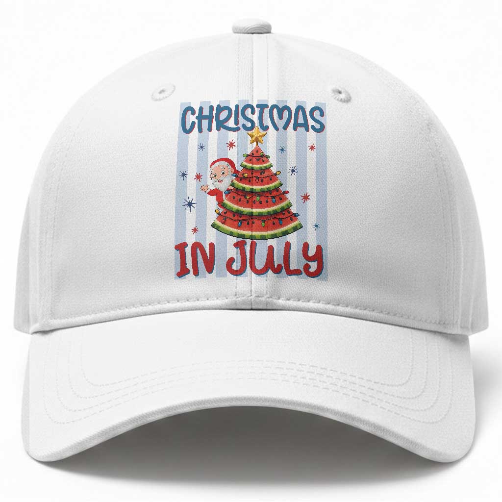 Funny Santa Christmas in July Baseball Cap Melon Christmas Tree Summer