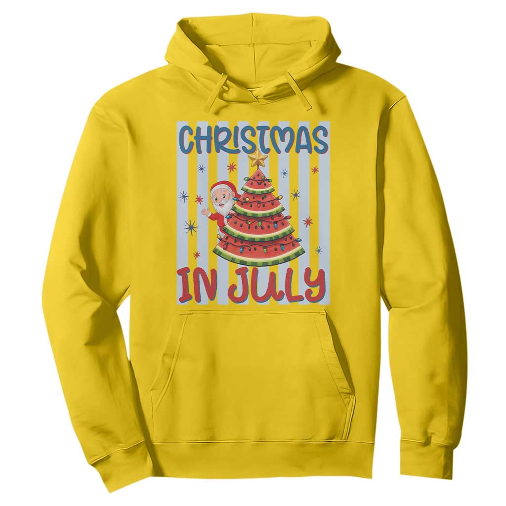 Funny Santa Christmas in July Hoodie Melon Christmas Tree Summer
