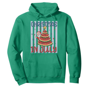 Funny Santa Christmas in July Hoodie Melon Christmas Tree Summer