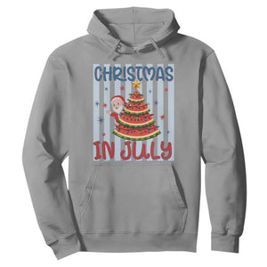 Funny Santa Christmas in July Hoodie Melon Christmas Tree Summer