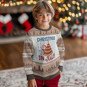 Funny Santa Christmas in July Ugly Christmas Sweater Melon Christmas Tree Summer TS14 Mocha Mousse Print Your Wear