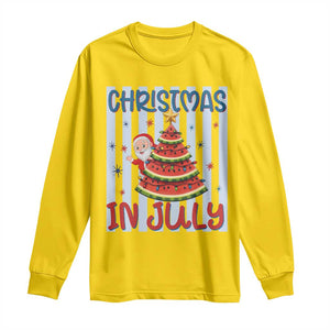 Funny Santa Christmas in July Long Sleeve Shirt Melon Christmas Tree Summer