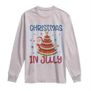 Funny Santa Christmas in July Long Sleeve Shirt Melon Christmas Tree Summer