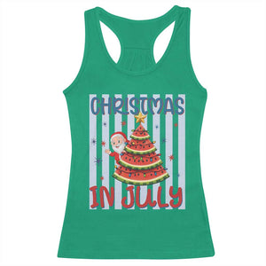 Funny Santa Christmas in July Racerback Tank Top Melon Christmas Tree Summer