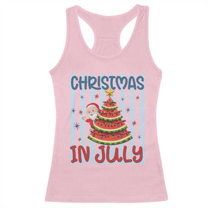 Funny Santa Christmas in July Racerback Tank Top Melon Christmas Tree Summer