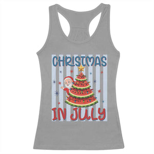 Funny Santa Christmas in July Racerback Tank Top Melon Christmas Tree Summer