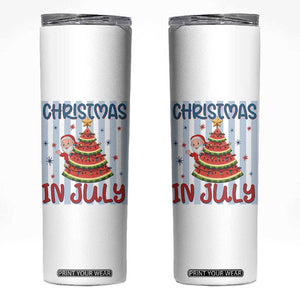 Funny Santa Christmas in July Skinny Tumbler Melon Christmas Tree Summer
