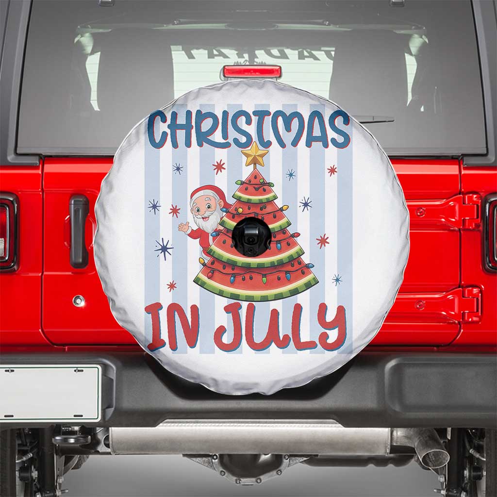 Funny Santa Christmas in July Spare Tire Cover Melon Christmas Tree Summer