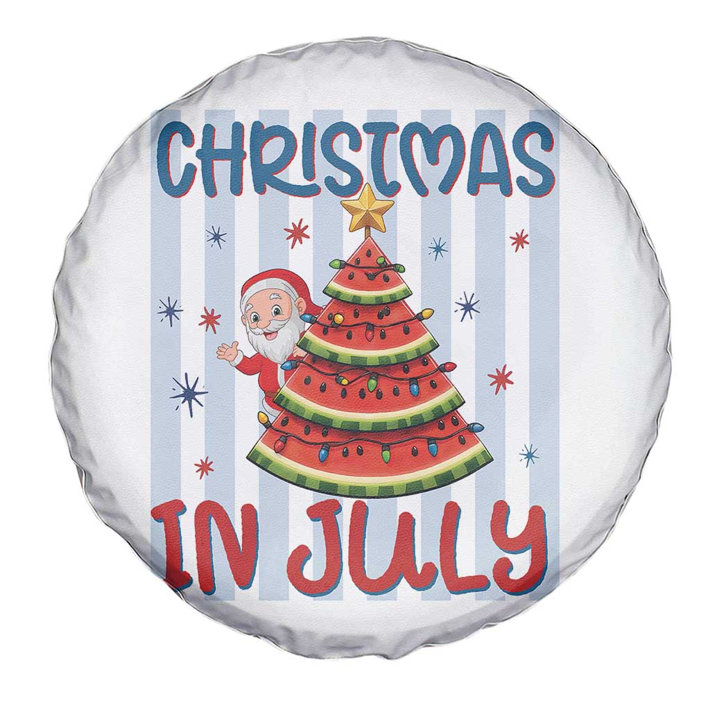 Funny Santa Christmas in July Spare Tire Cover Melon Christmas Tree Summer
