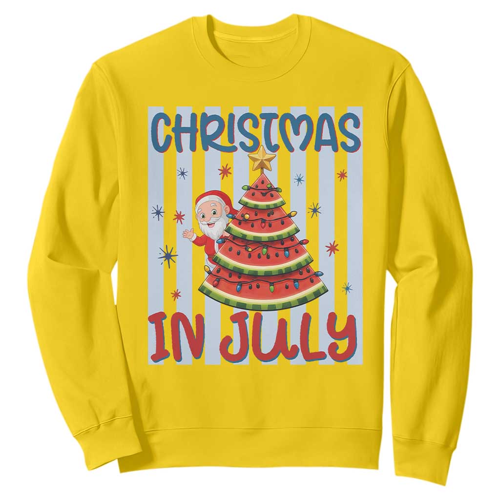 Funny Santa Christmas in July Sweatshirt Melon Christmas Tree Summer