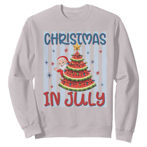 Funny Santa Christmas in July Sweatshirt Melon Christmas Tree Summer