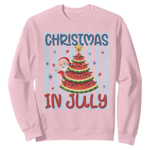 Funny Santa Christmas in July Sweatshirt Melon Christmas Tree Summer