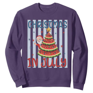 Funny Santa Christmas in July Sweatshirt Melon Christmas Tree Summer