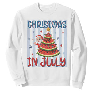 Funny Santa Christmas in July Sweatshirt Melon Christmas Tree Summer