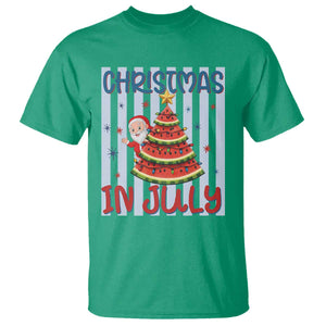 Funny Santa Christmas in July T Shirt Melon Christmas Tree Summer