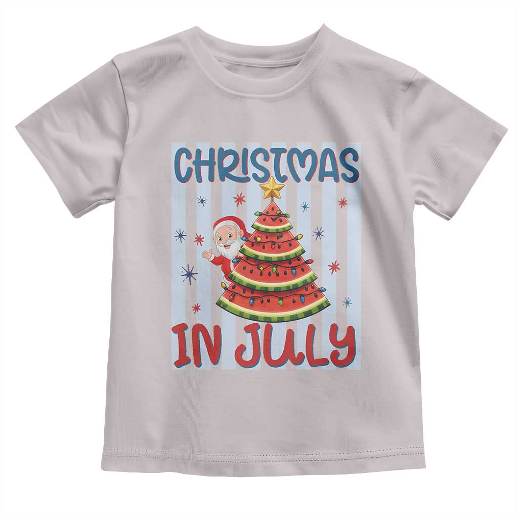 Funny Santa Christmas in July Toddler T Shirt Melon Christmas Tree Summer