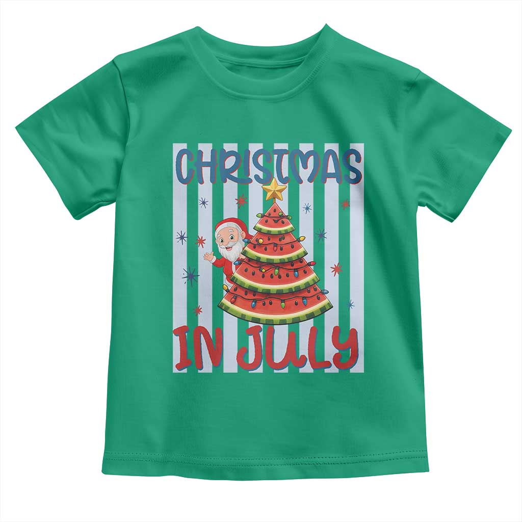 Funny Santa Christmas in July Toddler T Shirt Melon Christmas Tree Summer