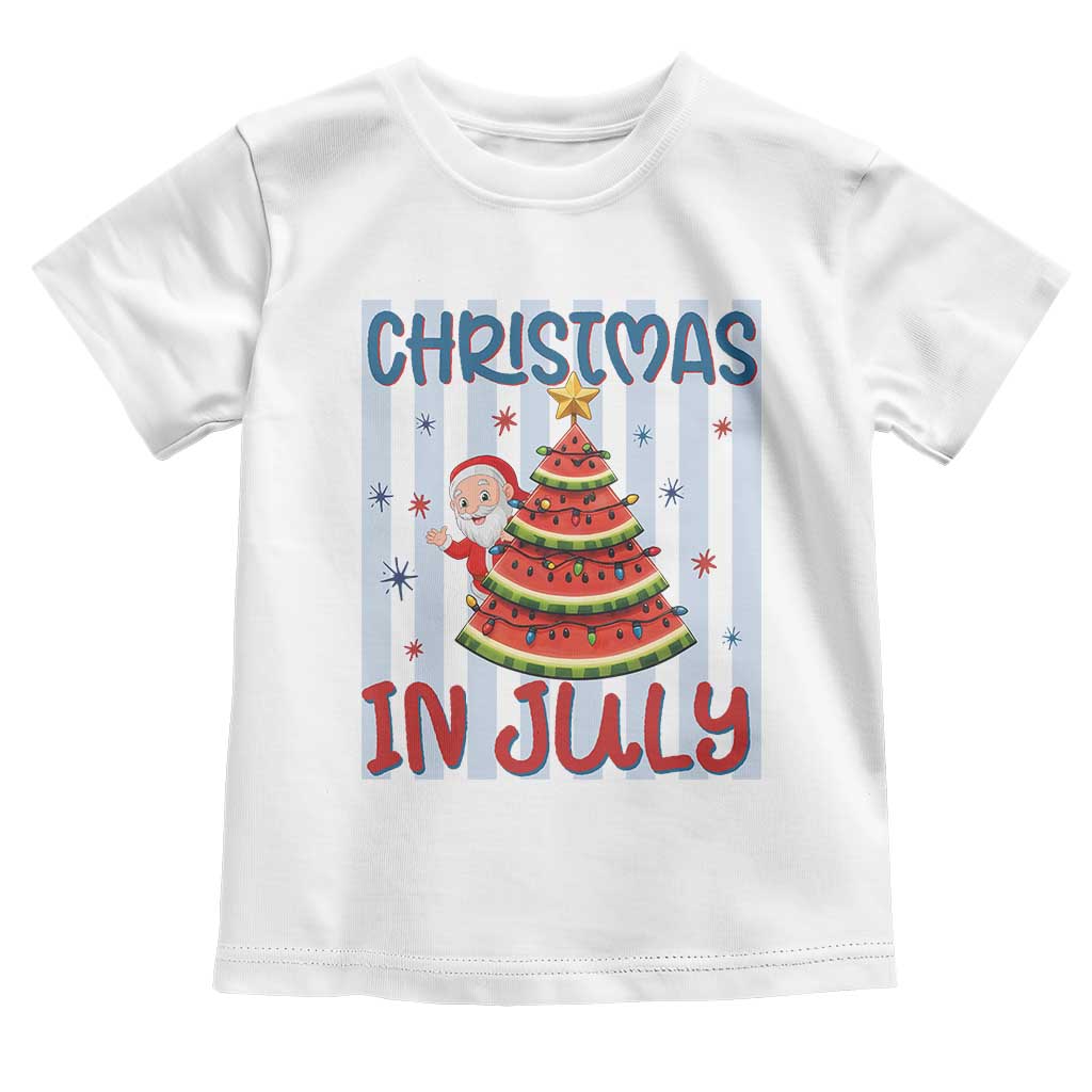 Funny Santa Christmas in July Toddler T Shirt Melon Christmas Tree Summer