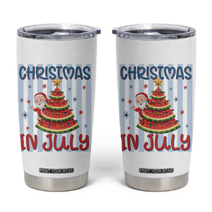 Funny Santa Christmas in July Tumbler Cup Melon Christmas Tree Summer