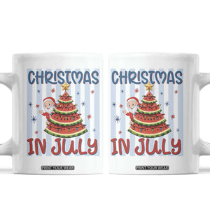 Funny Santa Christmas in July Coffee Mug Melon Christmas Tree Summer