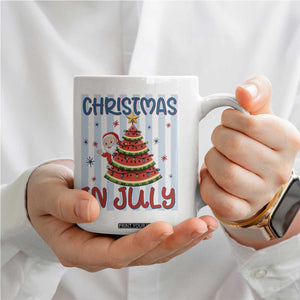 Funny Santa Christmas in July Coffee Mug Melon Christmas Tree Summer