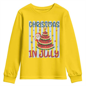 Funny Santa Christmas in July Youth Sweatshirt Melon Christmas Tree Summer