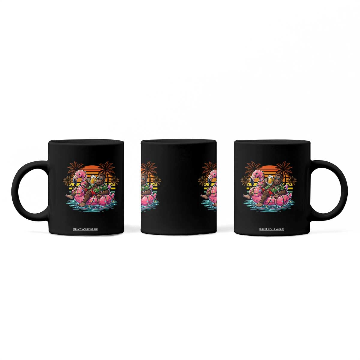 Funny Bigfoot Drinking Beer Christmas in July Coffee Mug