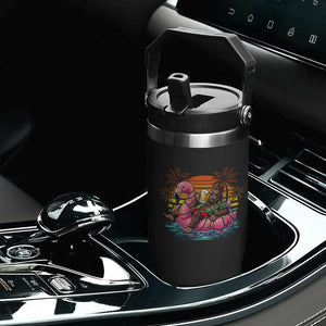 Funny Bigfoot Drinking Beer Christmas in July Flip Straw Tumbler