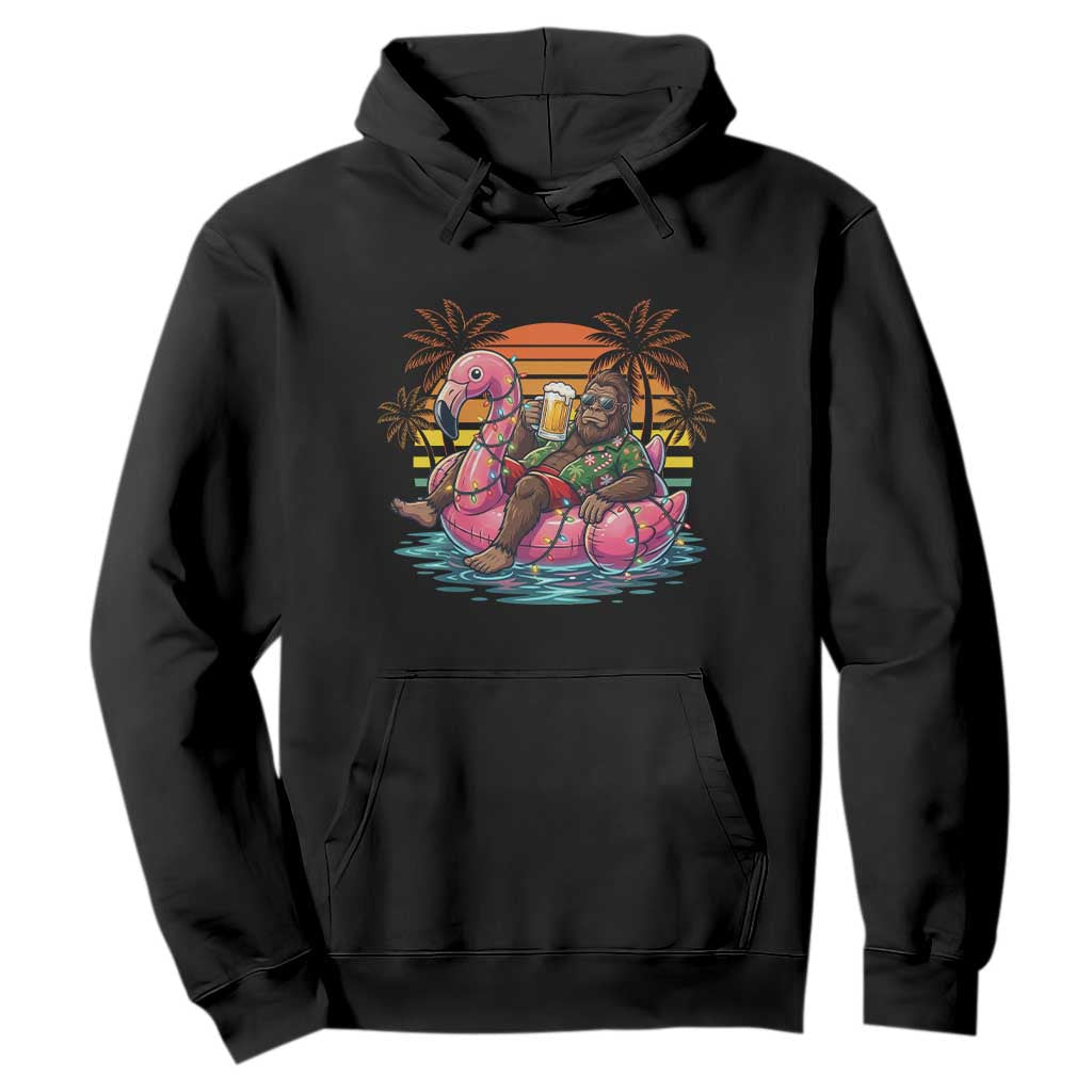 Funny Bigfoot Drinking Beer Christmas in July Hoodie