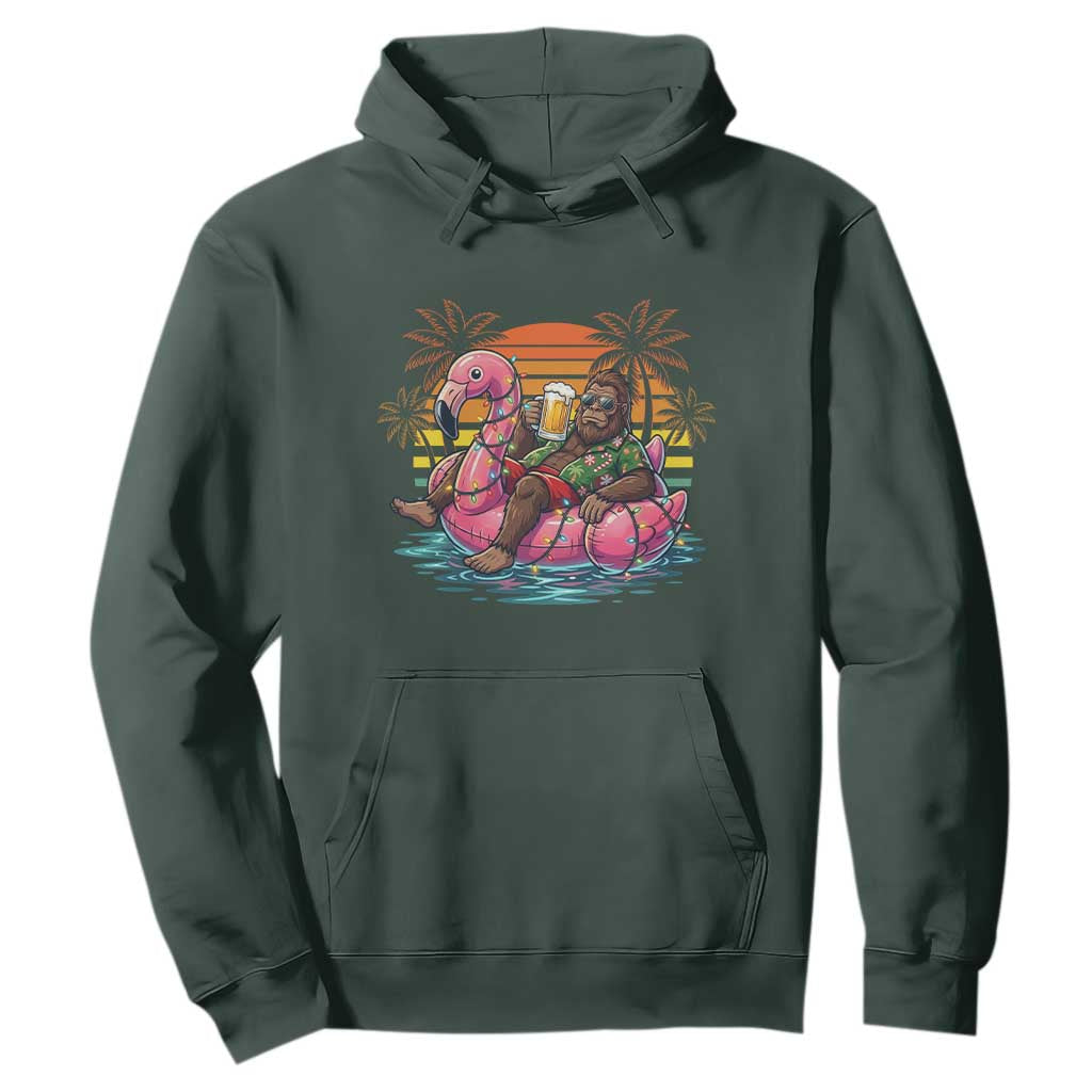 Funny Bigfoot Drinking Beer Christmas in July Hoodie