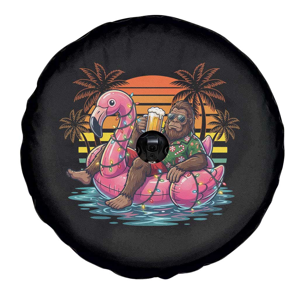Funny Bigfoot Drinking Beer Christmas in July Spare Tire Cover
