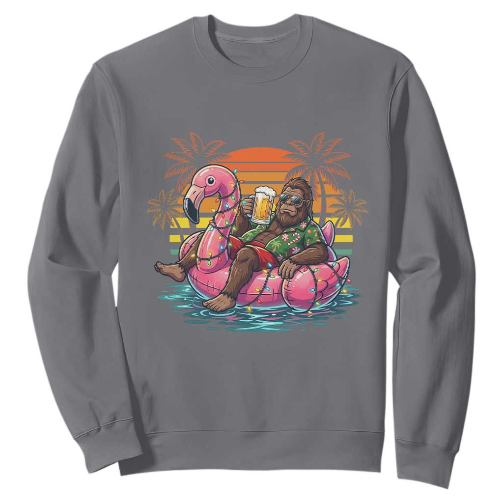 Funny Bigfoot Drinking Beer Christmas in July Sweatshirt