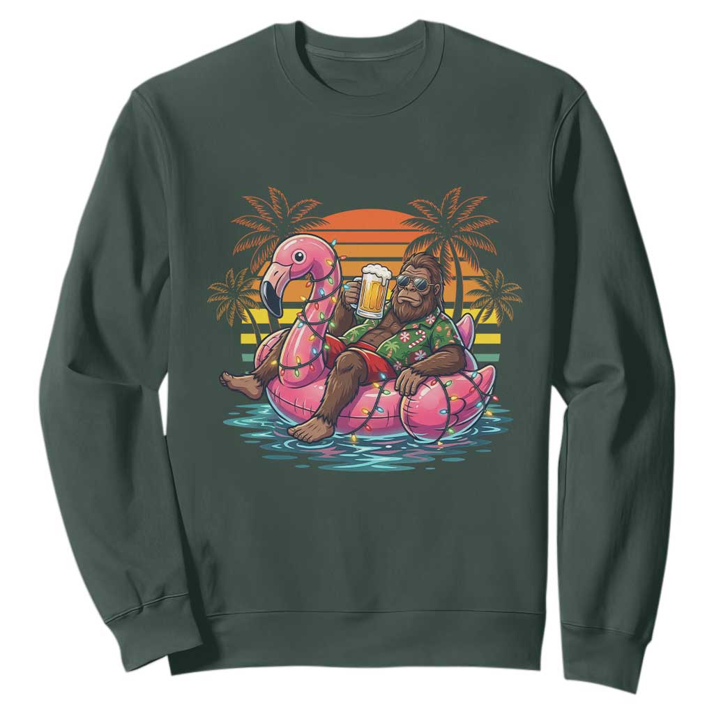 Funny Bigfoot Drinking Beer Christmas in July Sweatshirt