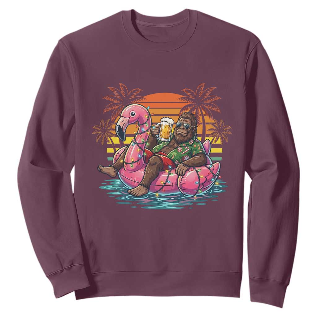 Funny Bigfoot Drinking Beer Christmas in July Sweatshirt
