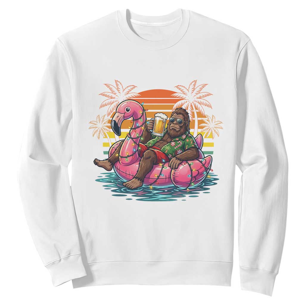 Funny Bigfoot Drinking Beer Christmas in July Sweatshirt