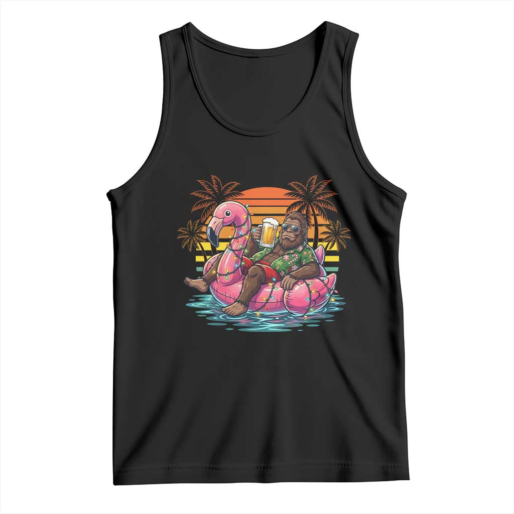 Funny Bigfoot Drinking Beer Christmas in July Tank Top TS14 Black Print Your Wear