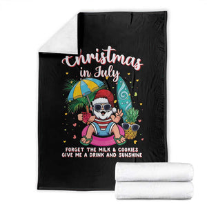 Christmas in July Santa Throw Blanket Palm Tree Beach Summer Hawaii