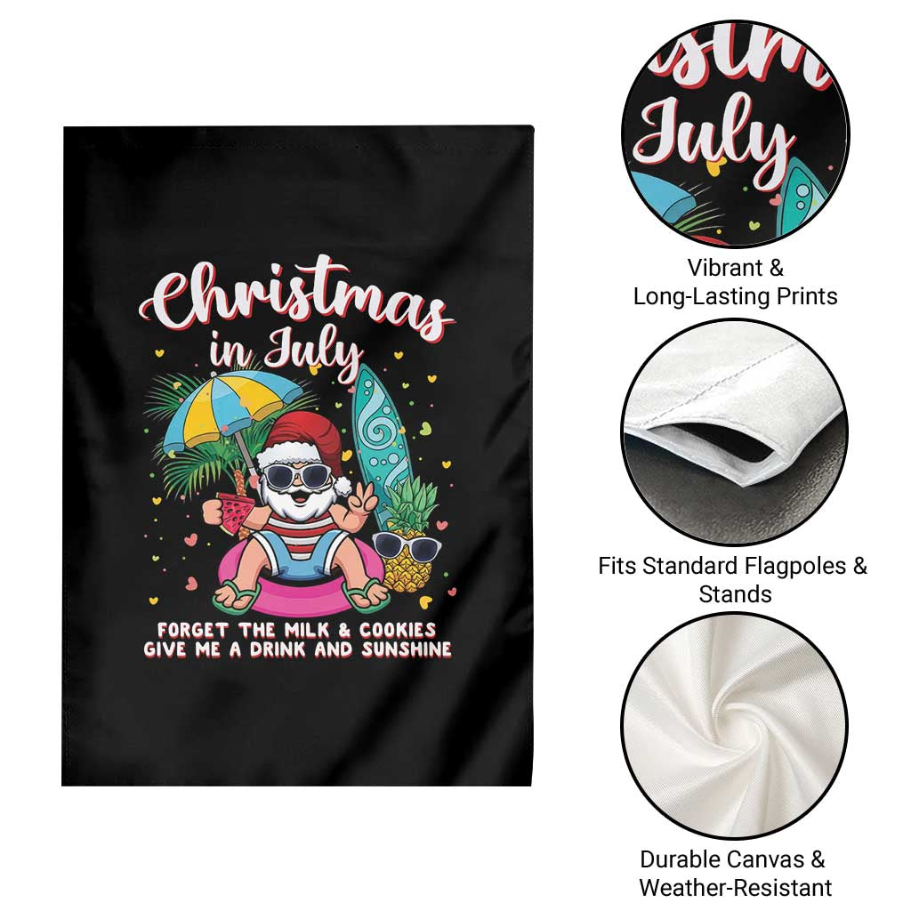 Christmas in July Santa Garden Flag Palm Tree Beach Summer Hawaii