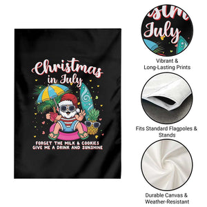 Christmas in July Santa Garden Flag Palm Tree Beach Summer Hawaii