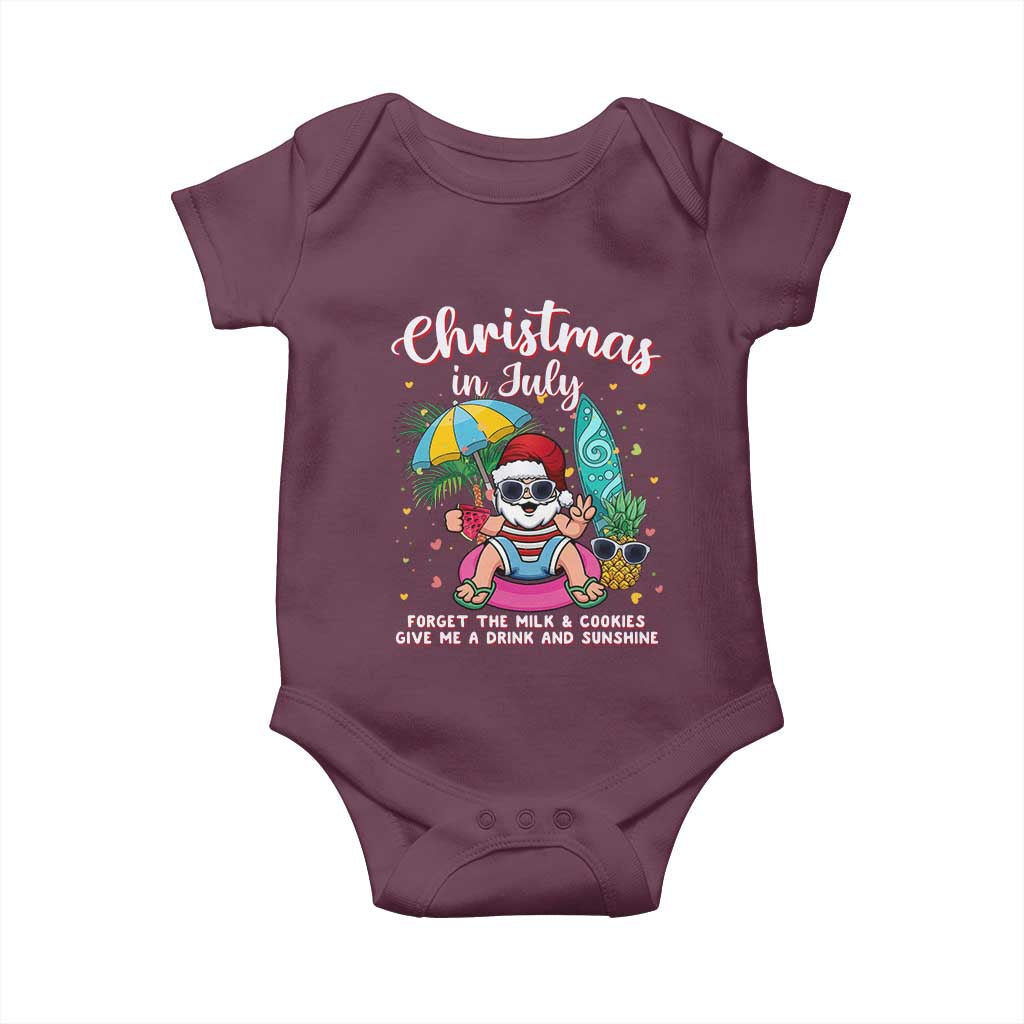 Christmas in July Santa Baby Onesie Palm Tree Beach Summer Hawaii