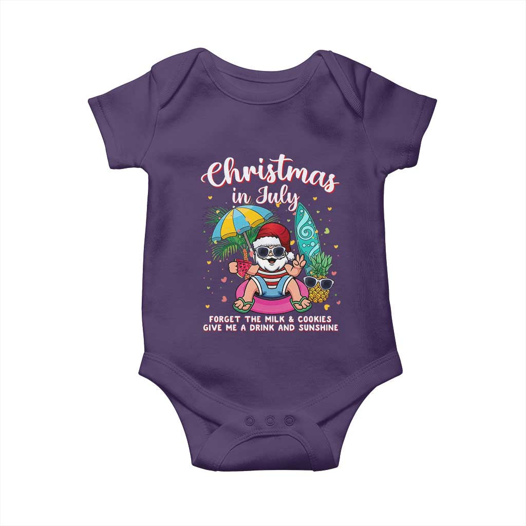 Christmas in July Santa Baby Onesie Palm Tree Beach Summer Hawaii