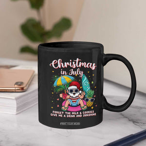 Christmas in July Santa Coffee Mug Palm Tree Beach Summer Hawaii
