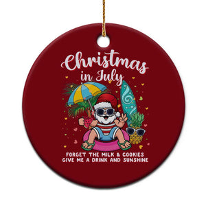 Christmas in July Santa Ceramic Ornament Palm Tree Beach Summer Hawaii