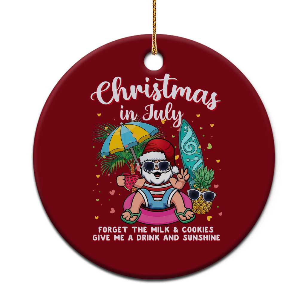Christmas in July Santa Ceramic Ornament Palm Tree Beach Summer Hawaii TS14 1pc Red Print Your Wear